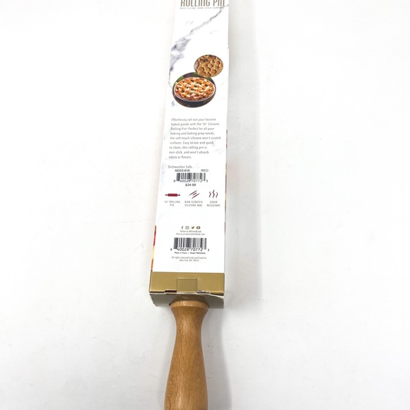 Art & Cook 16” Silicone Roling Pin, Green - Picture 4 of 5